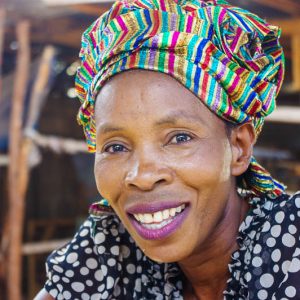 Femme, sourire, foulard, Livingstone, Zambie